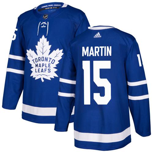 Adidas Men Toronto Maple Leafs #15 Matt Martin Blue Home Authentic Stitched NHL Jersey